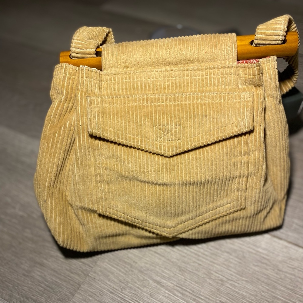 The Mouse Housery Corduroy Tan Handbag